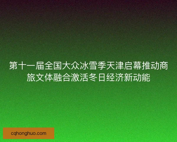 第十一届全国大众冰雪季天津启幕推动商旅文体融合激活冬日经济新动能
