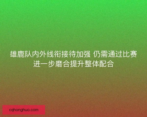 雄鹿队内外线衔接待加强 仍需通过比赛进一步磨合提升整体配合